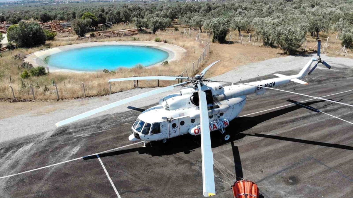 Edremit’te Yangın Söndürme Helikopteri Konuşlandırıldı